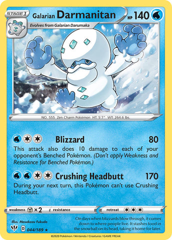 Galarian Darmanitan - 44/189 (Cracked Ice Holo) - Deck Exclusives Holofoil