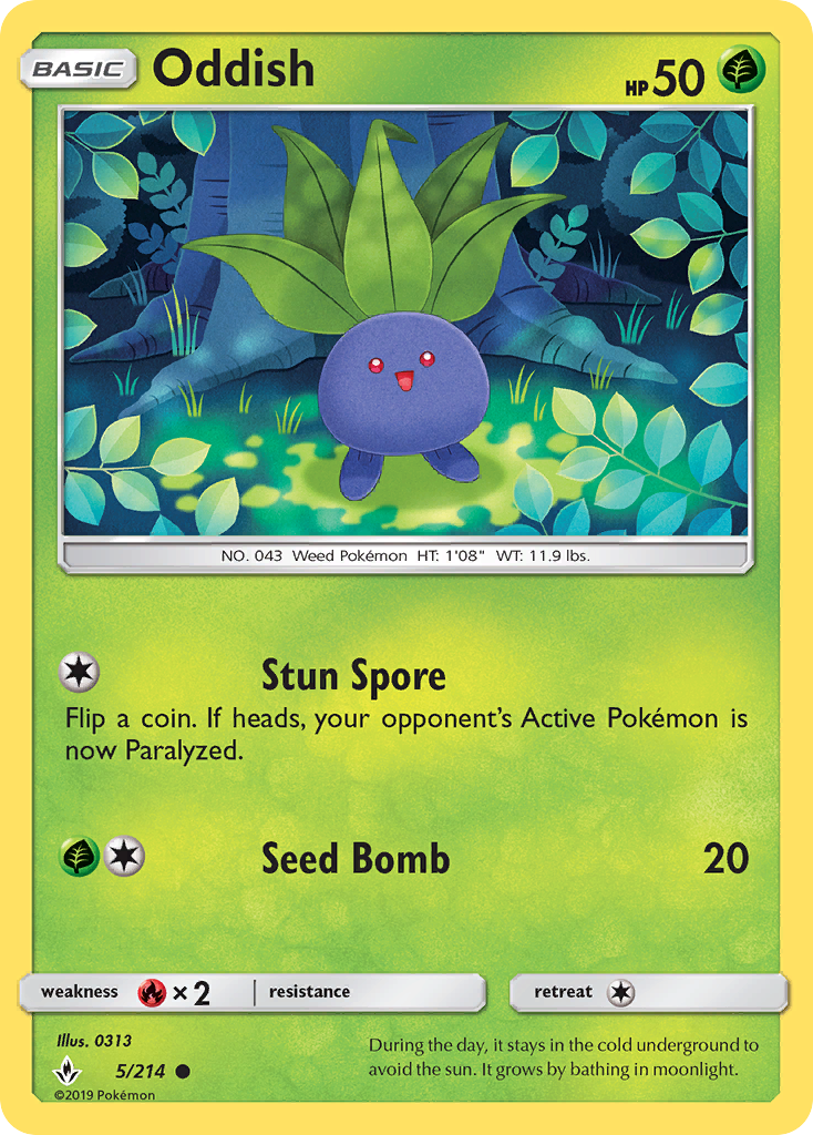 Oddish (5) 5/214 - SM  Unbroken Bonds