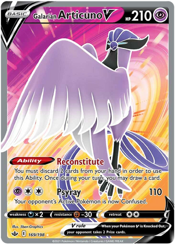 Galarian Articuno V (Full Art) 169/198 - SWSH06 Chilling Reign Holofoil