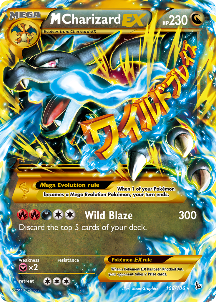 M Charizard EX (X) (Secret) 108/106 - XY  Flashfire Holofoil