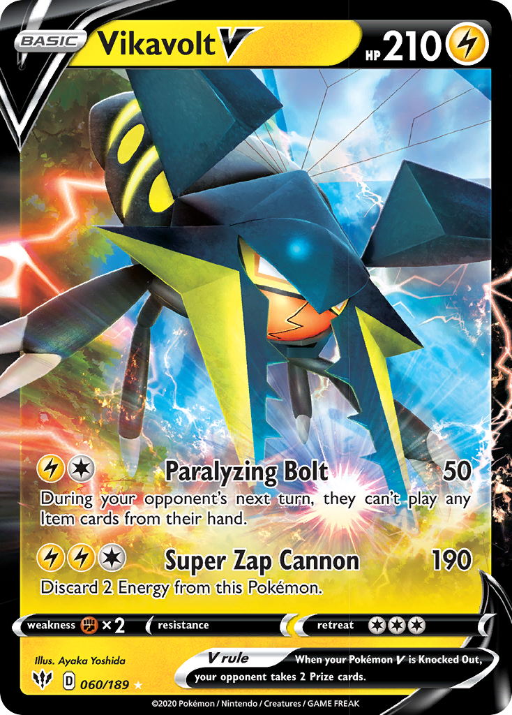 Vikavolt V 60/189 - SWSH03 Darkness Ablaze Holofoil