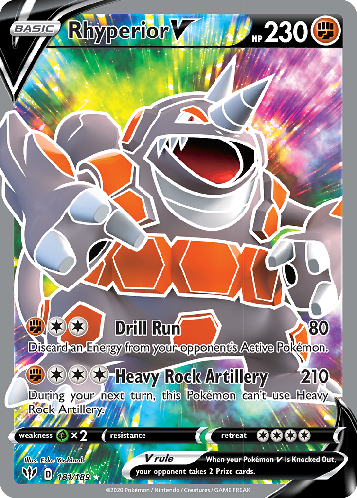 Rhyperior V (Full Art) 181/189 - SWSH03 Darkness Ablaze Holofoil