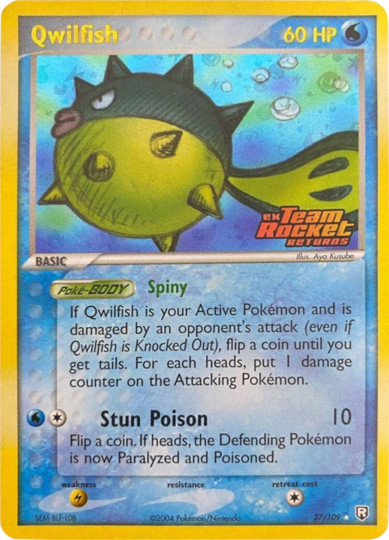 Qwilfish 27/109 - Team Rocket Returns Reverse Holofoil