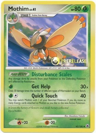 Mothim - 42/100 (Prerelease) - Diamond and Pearl Promos