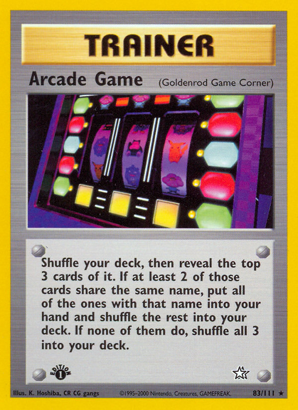 Arcade Game (Goldenrod Game Corner) 83/111 - Neo Genesis 1st Edition