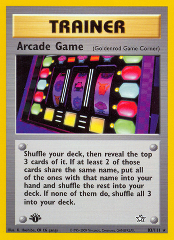 Arcade Game (Goldenrod Game Corner) 83/111 - Neo Genesis 1st Edition