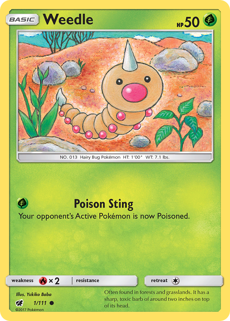 Weedle 1/111 - SM  Crimson Invasion