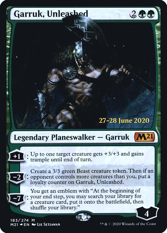 Garruk, Unleashed (PRE-183) - Core Set 2021 Promos Foil