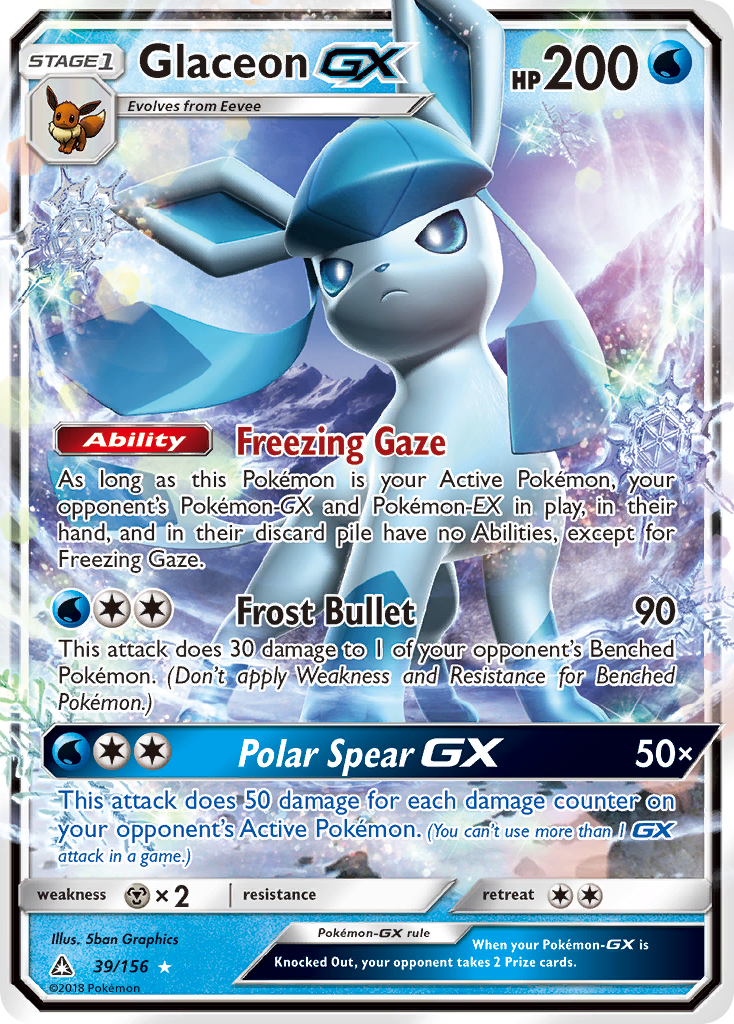 Glaceon GX 39/156 - SM  Ultra Prism Holofoil