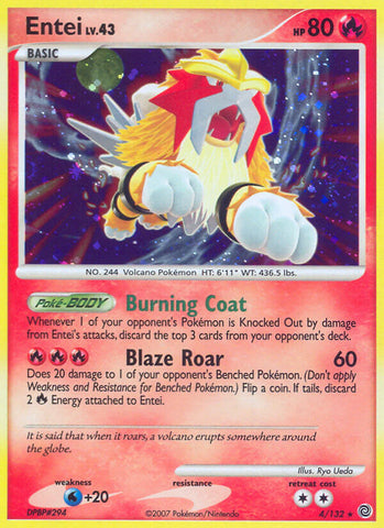 Entei - 4/132 (Cracked Ice Holo) 4 - Miscellaneous Cards & Products Holofoil
