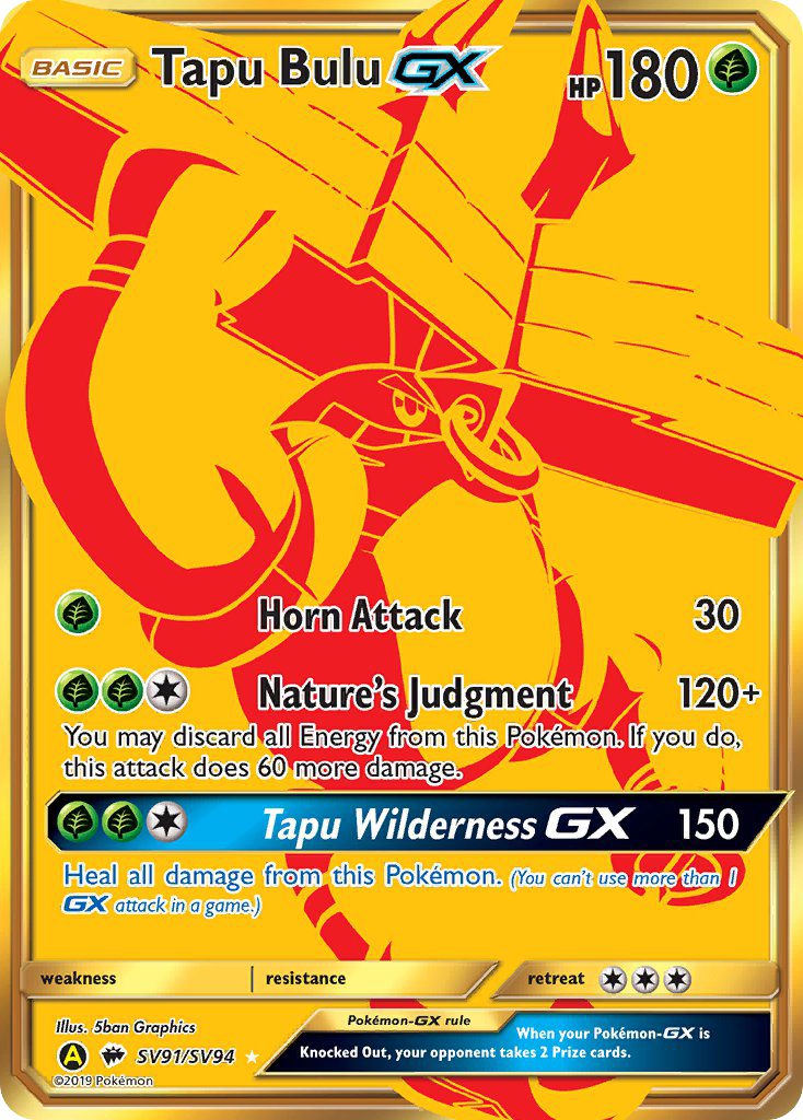 Tapu Bulu GX/94 - Hidden Fates Shiny Vault Holofoil