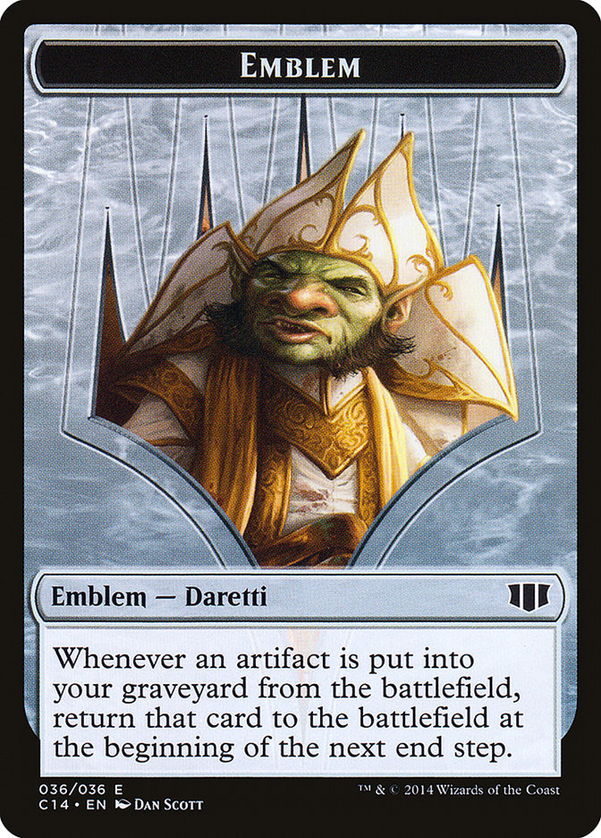 Emblem - Daretti, Scrap Savant // Tuktuk the Returned Double-Sided Token (C14-36 // 31) - Commander 2014 Tokens
