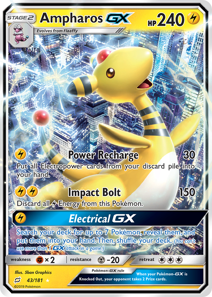 Ampharos GX 43/181 - SM  Team Up Holofoil