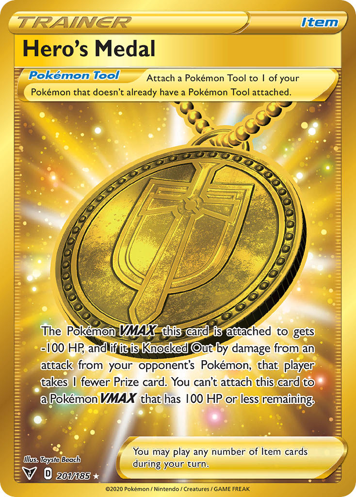 Hero's Medal (Secret) 201/185 - SWSH04 Vivid Voltage Holofoil