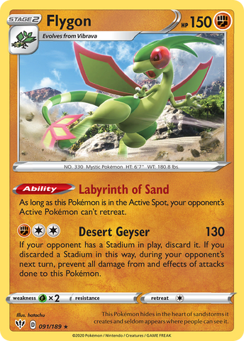 Flygon 91/189 - SWSH03 Darkness Ablaze
