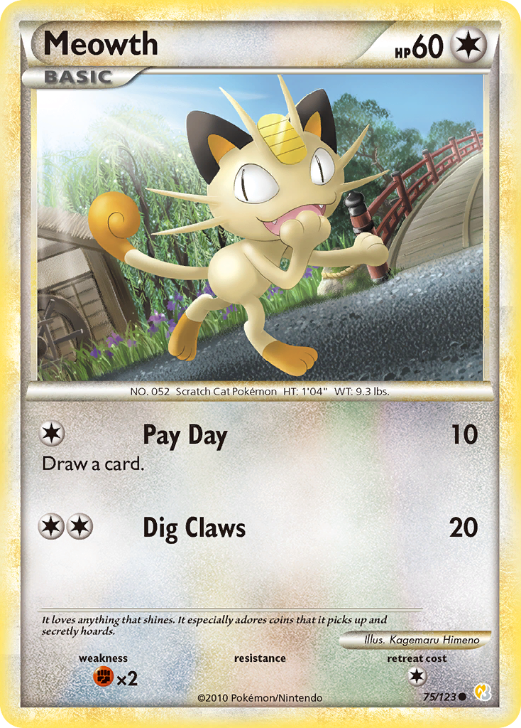Meowth 75/123 - HeartGold SoulSilver