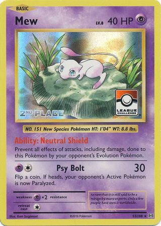 Mew - 53/108 (League Challenge) [2nd Place] - League & Championship Cards Holofoil