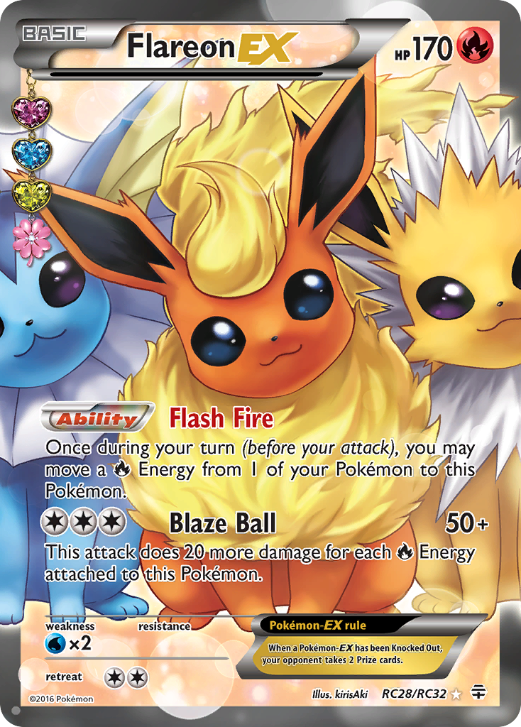 Flareon EX (Full Art) RC28/83 - Generations Radiant Collection Holofoil