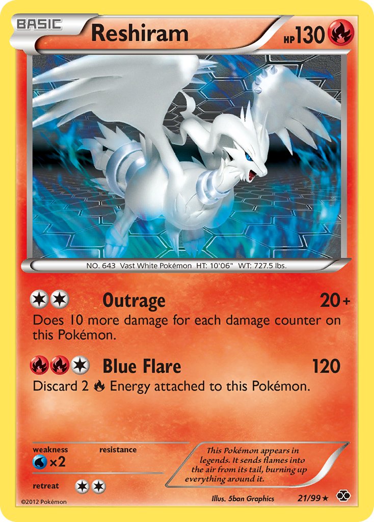 Reshiram - 21/99 (Next Destinies) - Deck Exclusives Holofoil