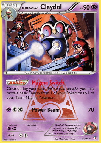 Team Magma's Claydol 11/34 - Double Crisis Holofoil