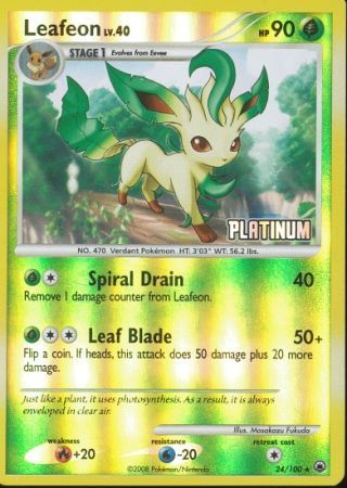 Leafeon - 24/100 [Platinum] - Burger King Promos Reverse Holofoil