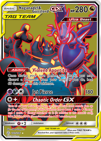 Naganadel & Guzzlord GX (Full Art)/236 - SM  Cosmic Eclipse Holofoil