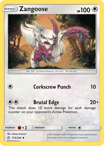 Zangoose 173/236 - SM  Cosmic Eclipse