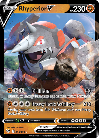 Rhyperior V 95/189 - SWSH03 Darkness Ablaze Holofoil