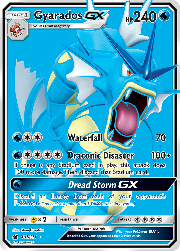 Gyarados GX (Full Art)/111 - SM  Crimson Invasion Holofoil