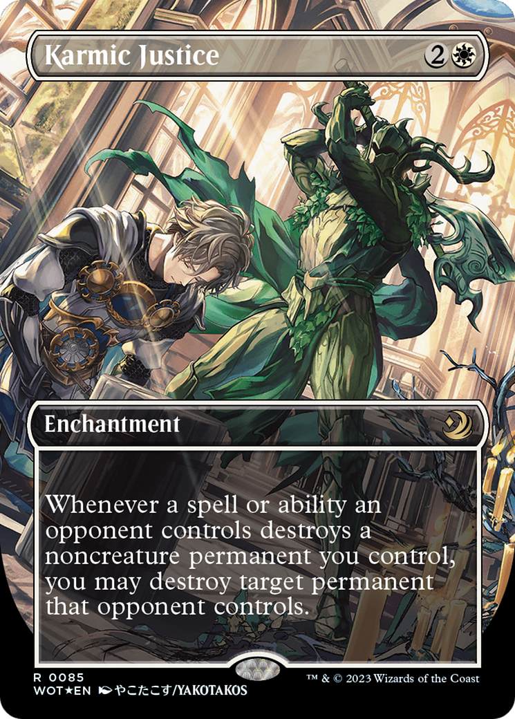 Karmic Justice (Anime Borderless) (Confetti Foil) (WOT-085) - Wilds of Eldraine: Enchanting Tales (Borderless) Foil