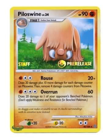 Piloswine - 46/100 (Prerelease) [Staff] - Nintendo Promos