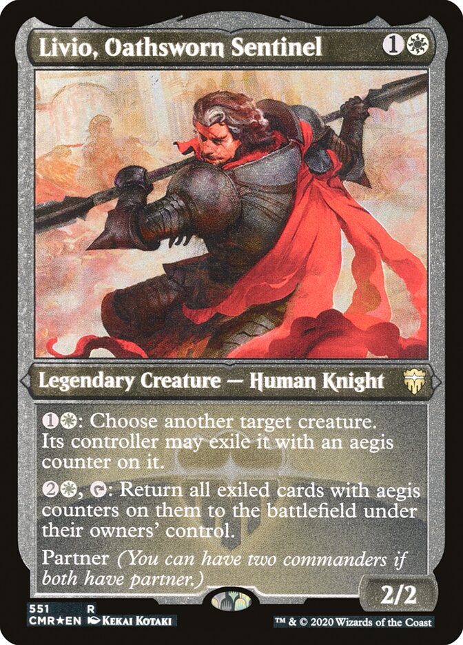 Livio, Oathsworn Sentinel (Foil Etched) (CMR-551) - Commander Legends Foil