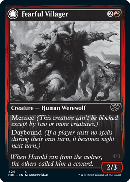 Fearful Villager (DBL-424) - Innistrad: Double Feature: (Double Faced Transform)