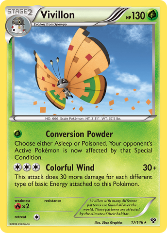 Vivillon (High Plains [Orange]) - XY Base Set Holofoil