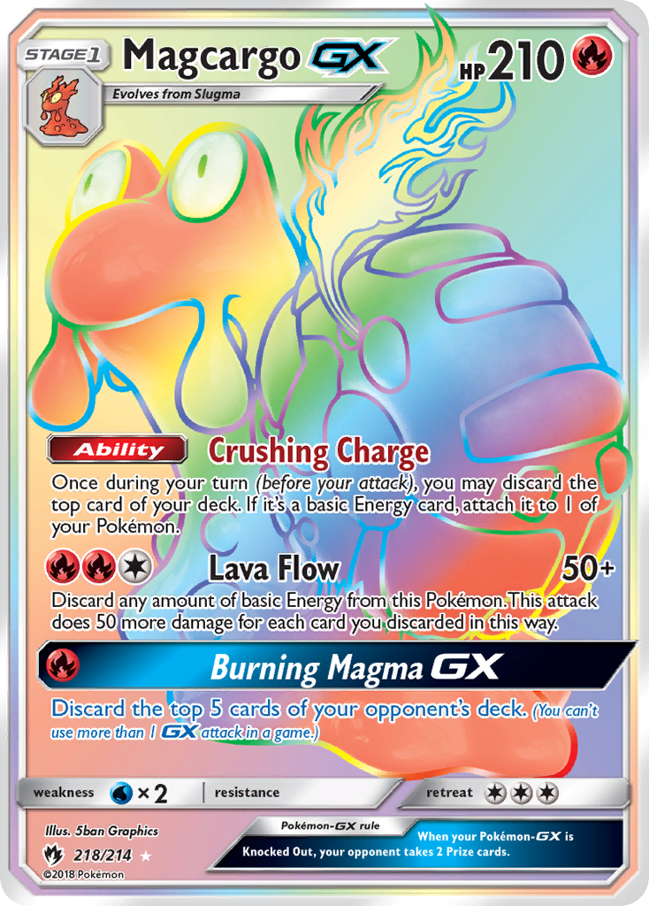 Magcargo GX (Secret)/214 - SM  Lost Thunder Holofoil