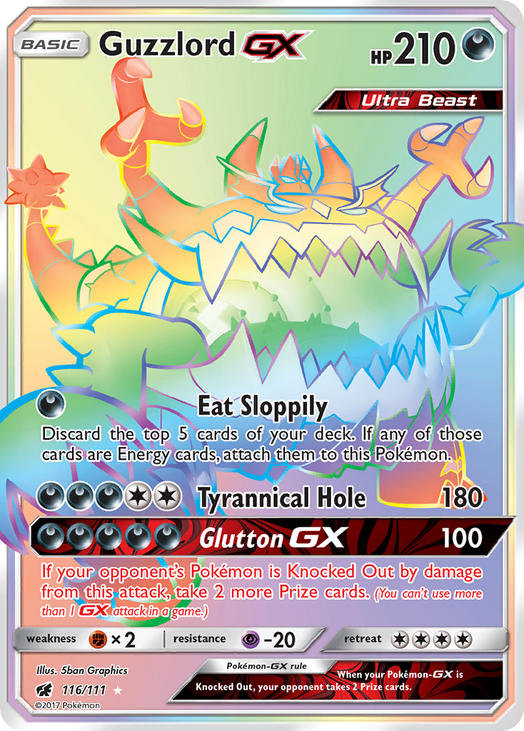 Guzzlord GX (Secret)/111 - SM  Crimson Invasion Holofoil