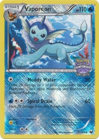 Vaporeon - 25/108 (State Championships) - League & Championship Cards Reverse Holofoil
