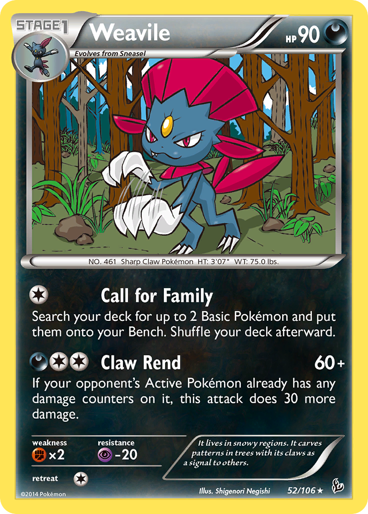 Weavile 52/106 - XY  Flashfire