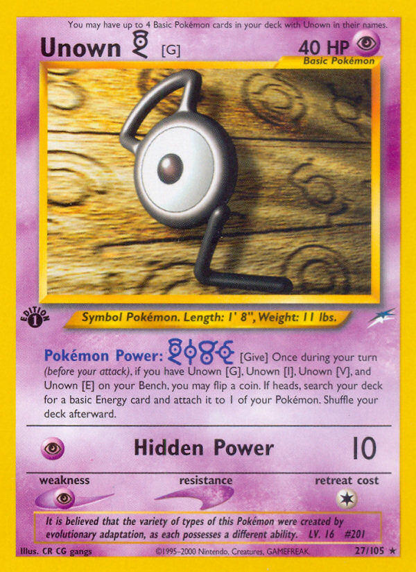 Unown [G]/105 - Neo Destiny 1st Edition