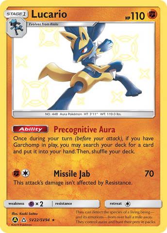 Lucario SV22/94 - Hidden Fates Shiny Vault Holofoil