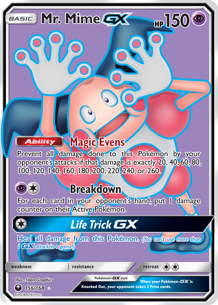 Mr. Mime GX (Full Art)/168 - SM  Celestial Storm Holofoil