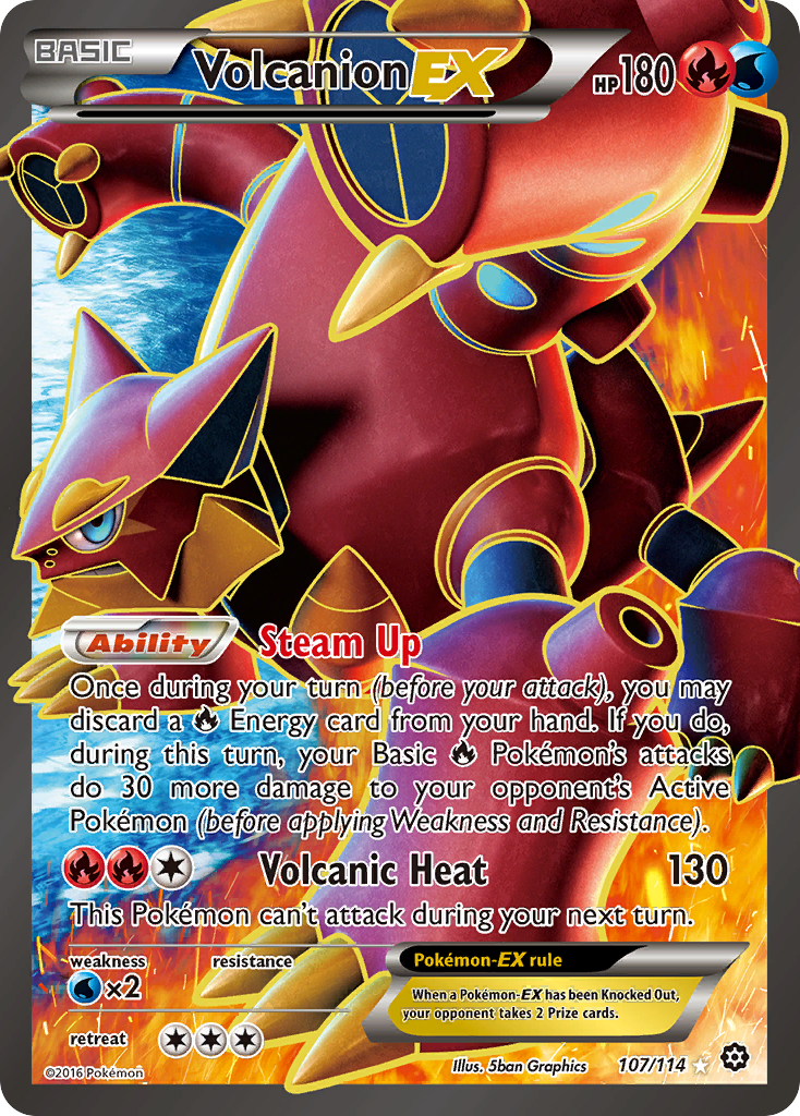 Volcanion EX (Full Art) 107/114 - XY  Steam Siege Holofoil