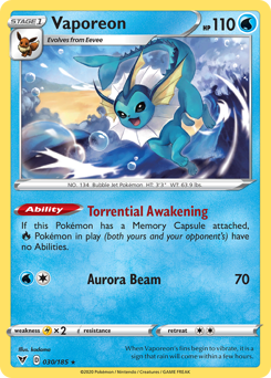 Vaporeon 30/185 - SWSH04 Vivid Voltage