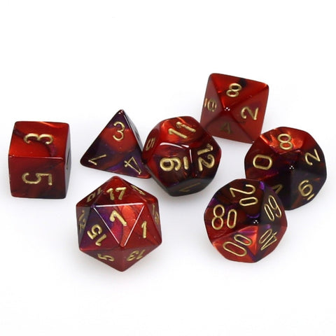Chessex Gemini Purple-Red/Gold Polyhedral 7-Dice Set