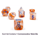 Chessex Lab Dice Borealis Rose Gold/Light Blue Polyhedral Luminary 7-Die Set