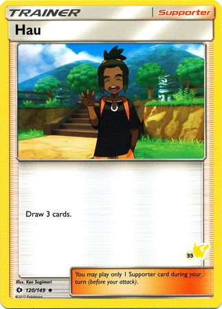 Hau - 120/149 (#33 Pikachu Stamped) - Battle Academy