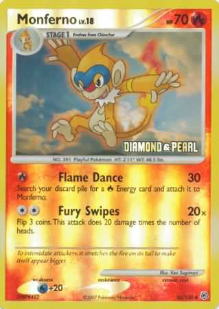 Monferno - 56/130 [Diamond & Pearl] - Burger King Promos Reverse Holofoil