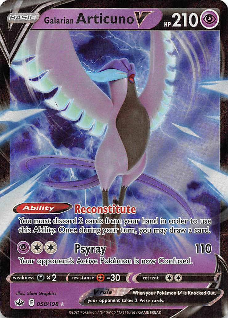Galarian Articuno V 58/198 - SWSH06 Chilling Reign Holofoil