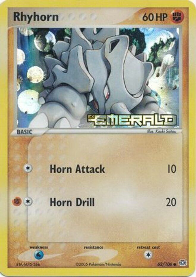 Rhyhorn/106 - Emerald Reverse Holofoil