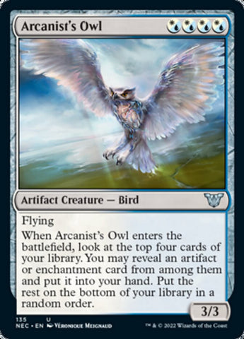 Arcanist's Owl (NEC-135) - Neon Dynasty Commander
